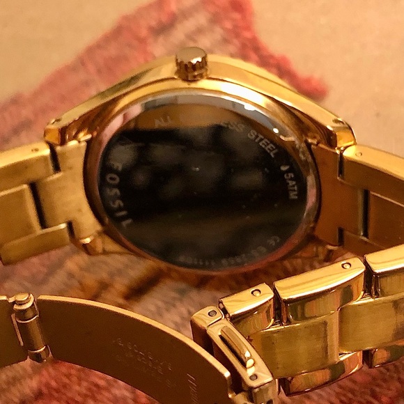 Fossil Stella Stainless Steel Gold Chronograph Wrist Watch - Picture 3 of 10